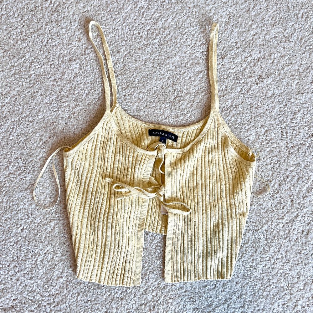 Yellow Kendall & Kylie Pacsun Ribbed Top